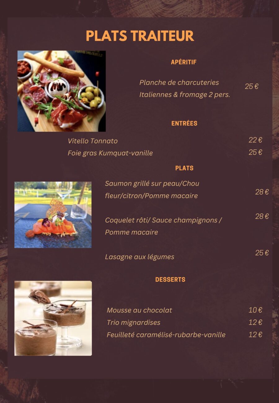 Marron Bois barbecue Grill Carte Menu